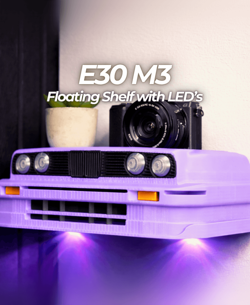 E30 M3 Floating Shelf with LED Underglow - Large and Medium Sizes 3d model