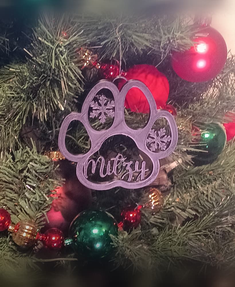 Mitzy Pet Dog Paw Print Christmas Ornament Decoration 3d model