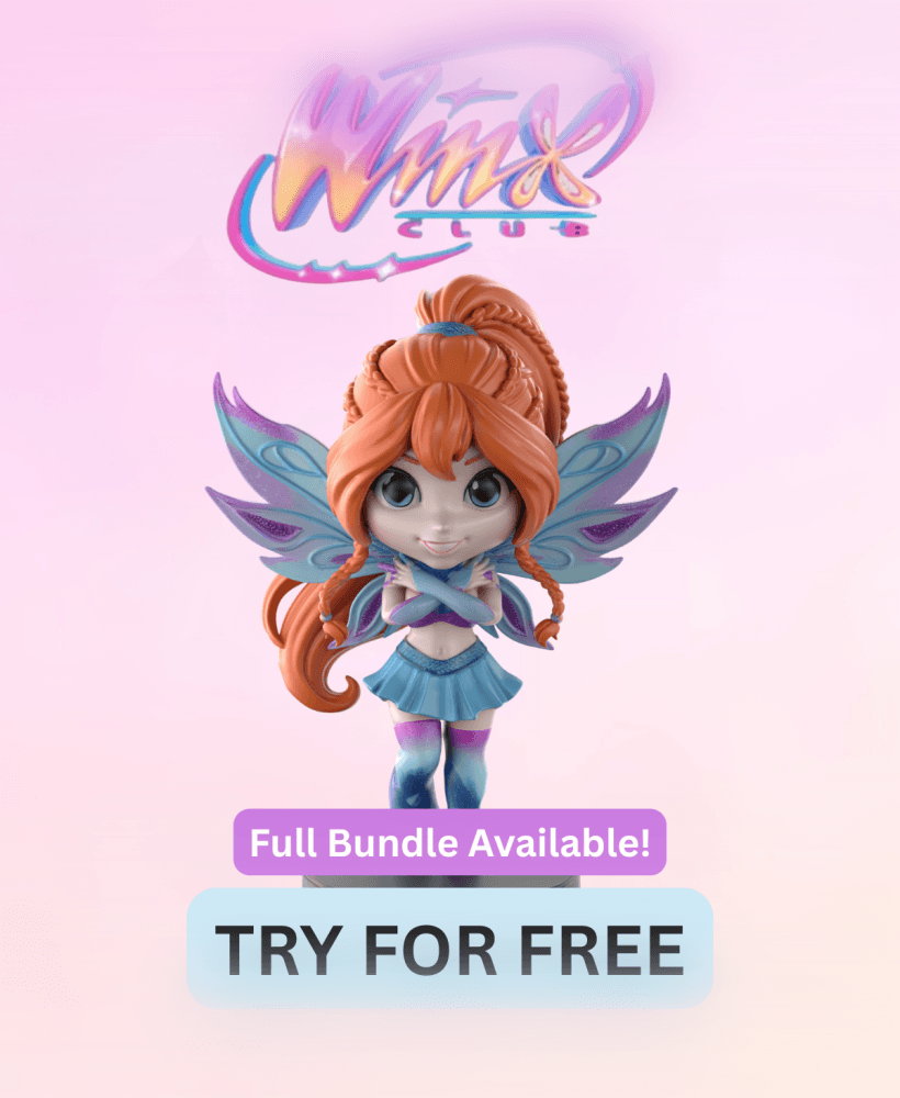 Bloom Winx Club - Free Sample STL | Full 11-Character Bundle on Profile 3d model