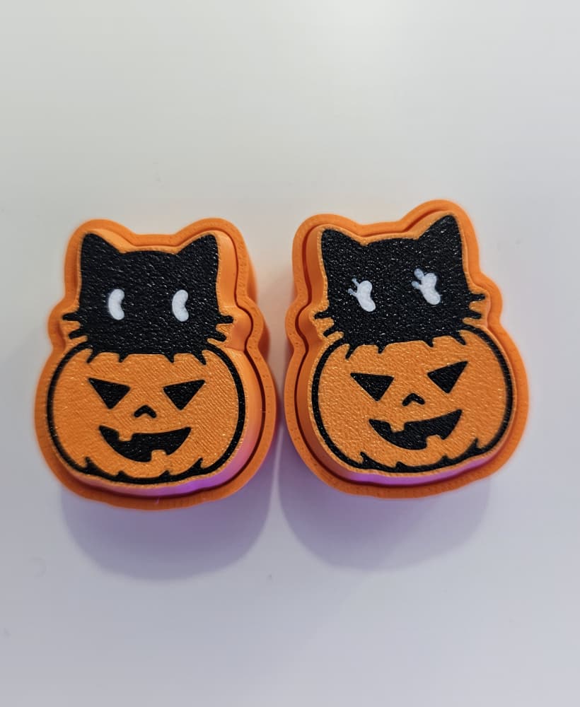 Pumpkin with Dog and Cat Halloween Clicker 3d model