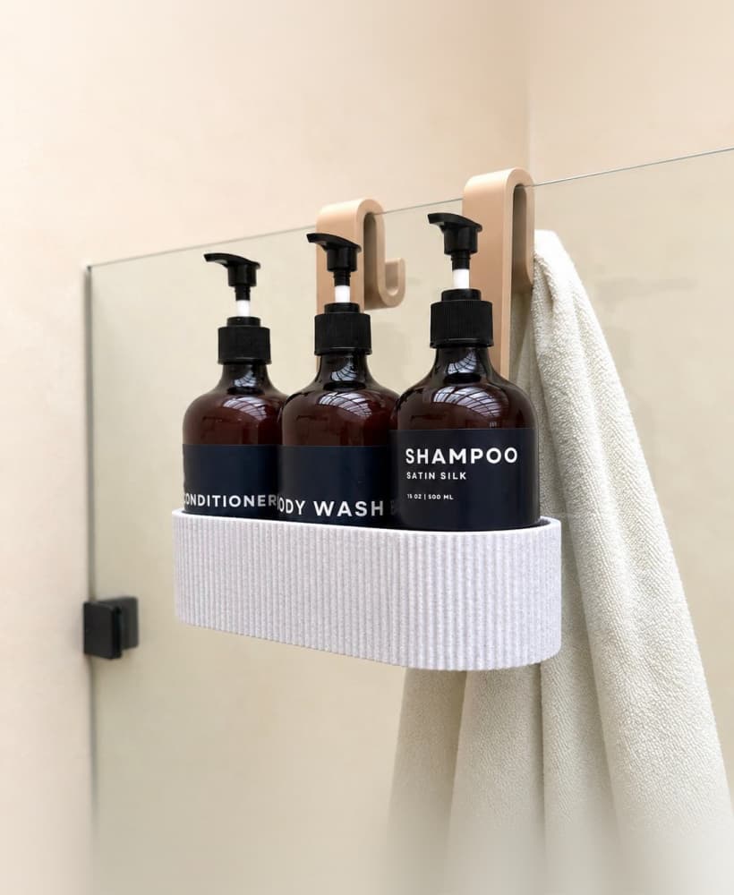 TAVO Bathroom Caddy – Shower Organizer for Glass Panels 3d model