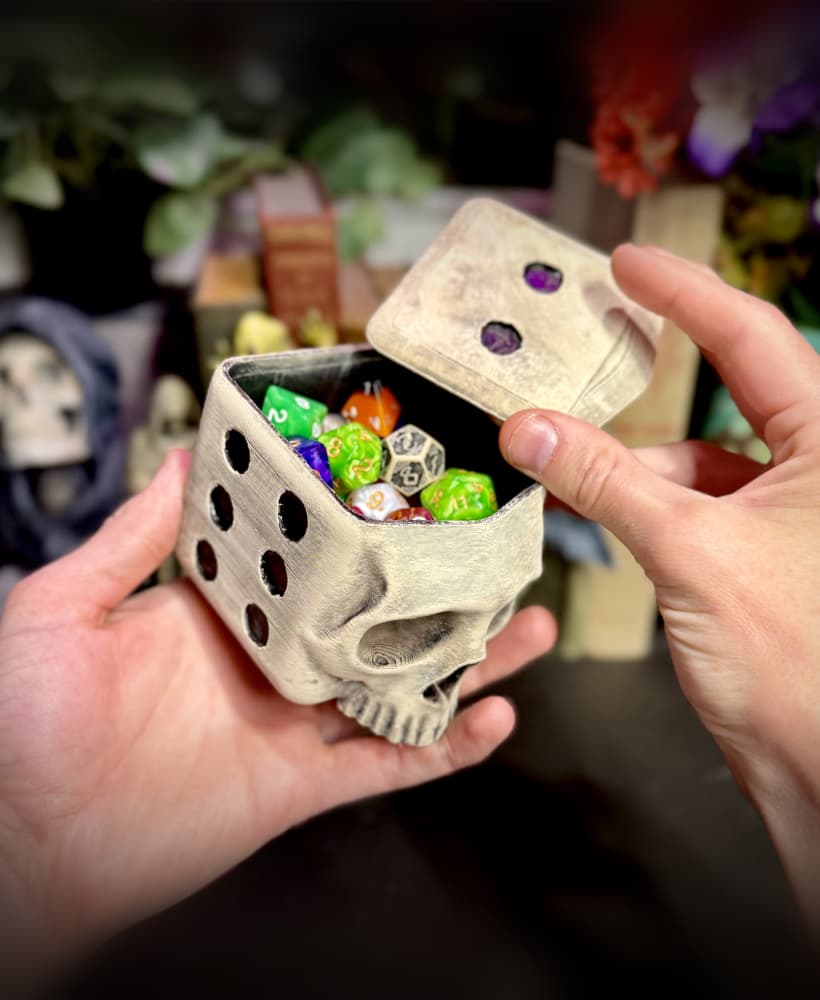 Skull d6 dice box 3d model