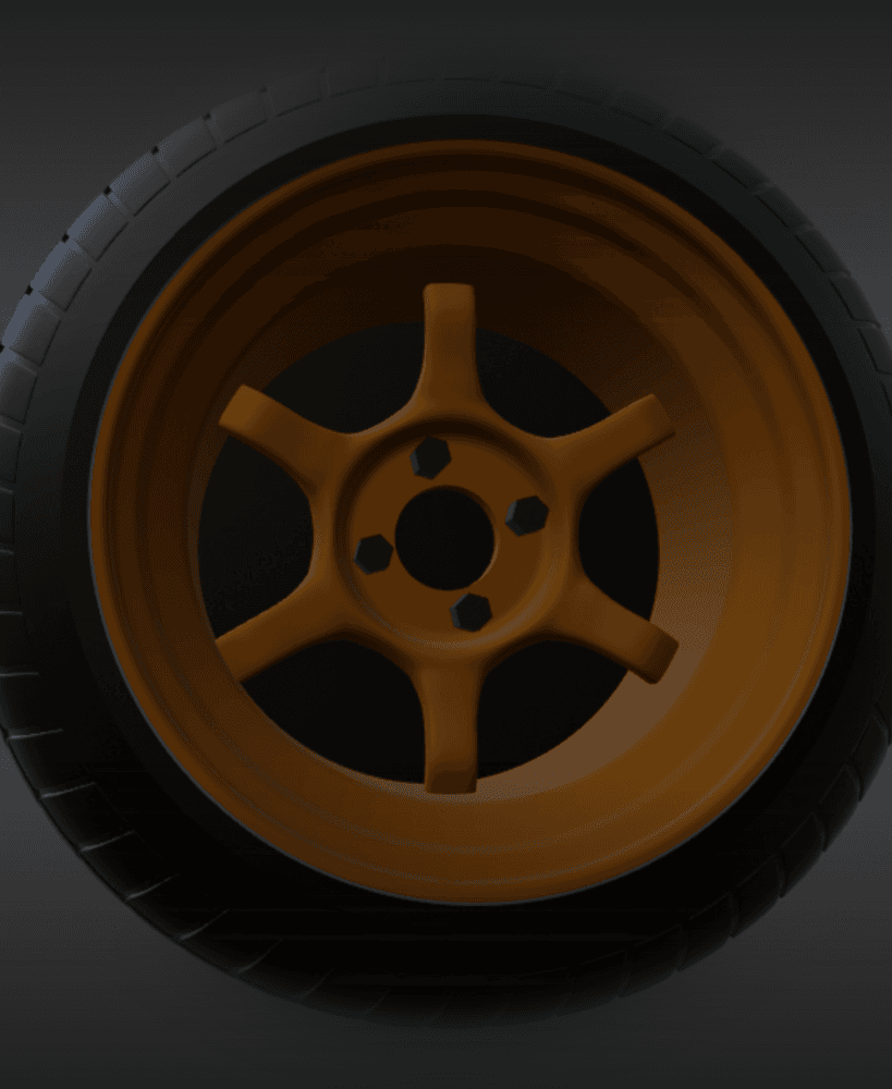Volk TE37v wheels 1/64 JDM 3d model