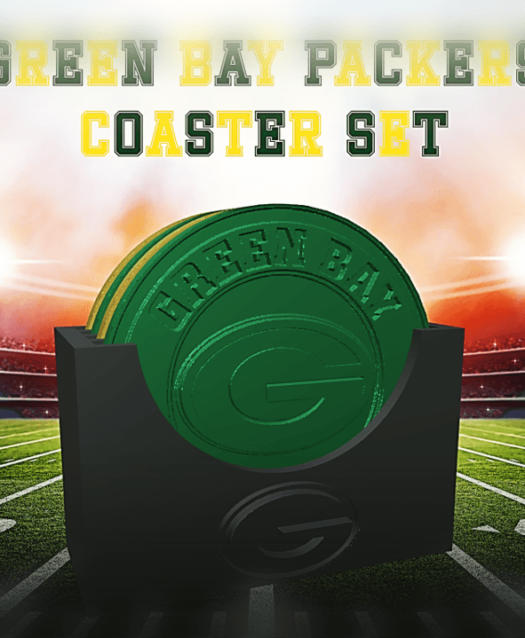 Green Bay Packers Coaster Set (NFL) 3d model