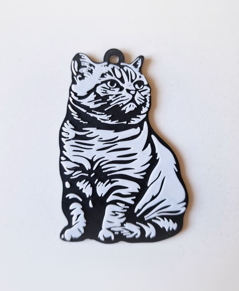 British shorthair keychain+magnet 3d model