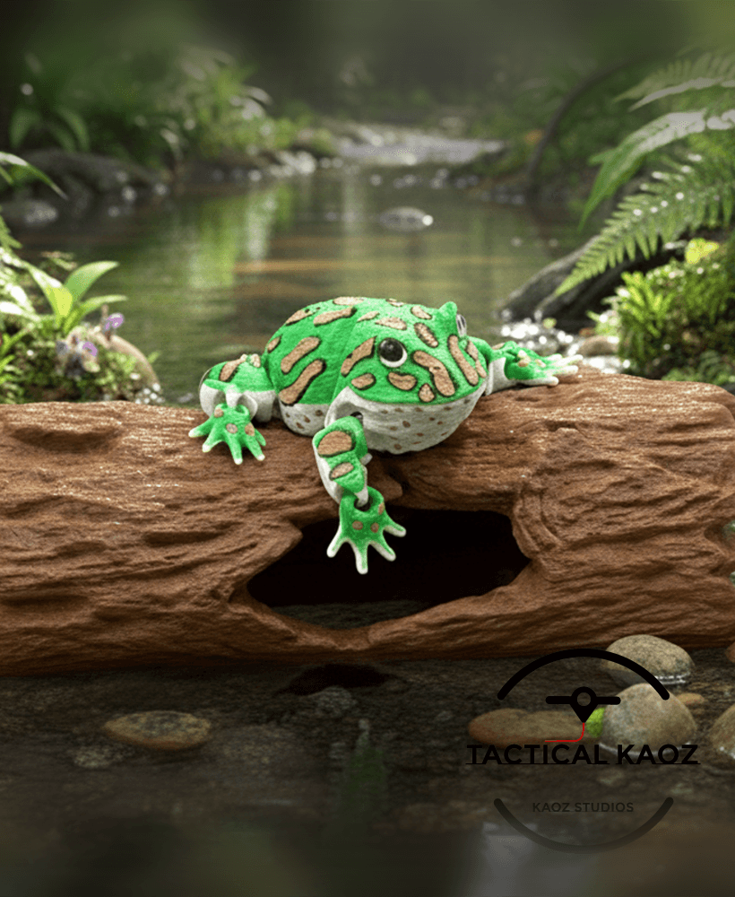 Articulated Pacman Frog | Pre-Painted + Optional 8mm Glass Eye Version 3d model