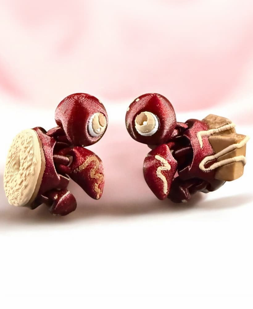 Dessert Baby Turtles Set 1 - Articulated Flexi 3d model