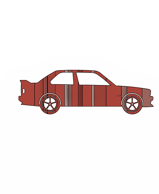 E30 3D Car Flip Art Desk Display 3d model