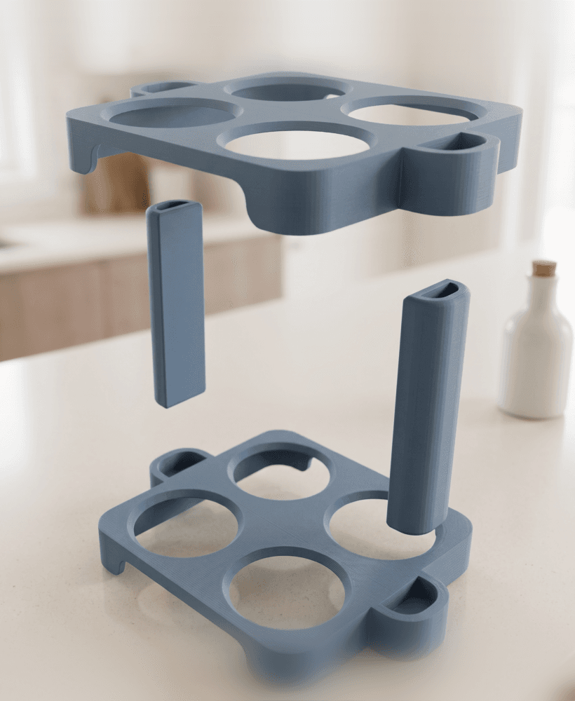 Minimalist Modular Kitchen Egg Rack 3d model