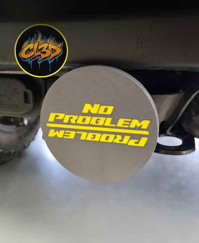 Problem / No Problem Jeep Trailer Hitch Cover 3d model