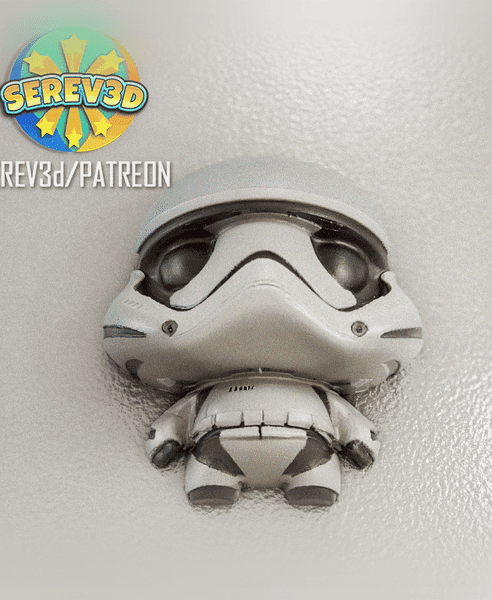 Mini Chibi Stormtrooper - Star Wars Figurine & Magnet - 3D Print STL/3MF 3d model