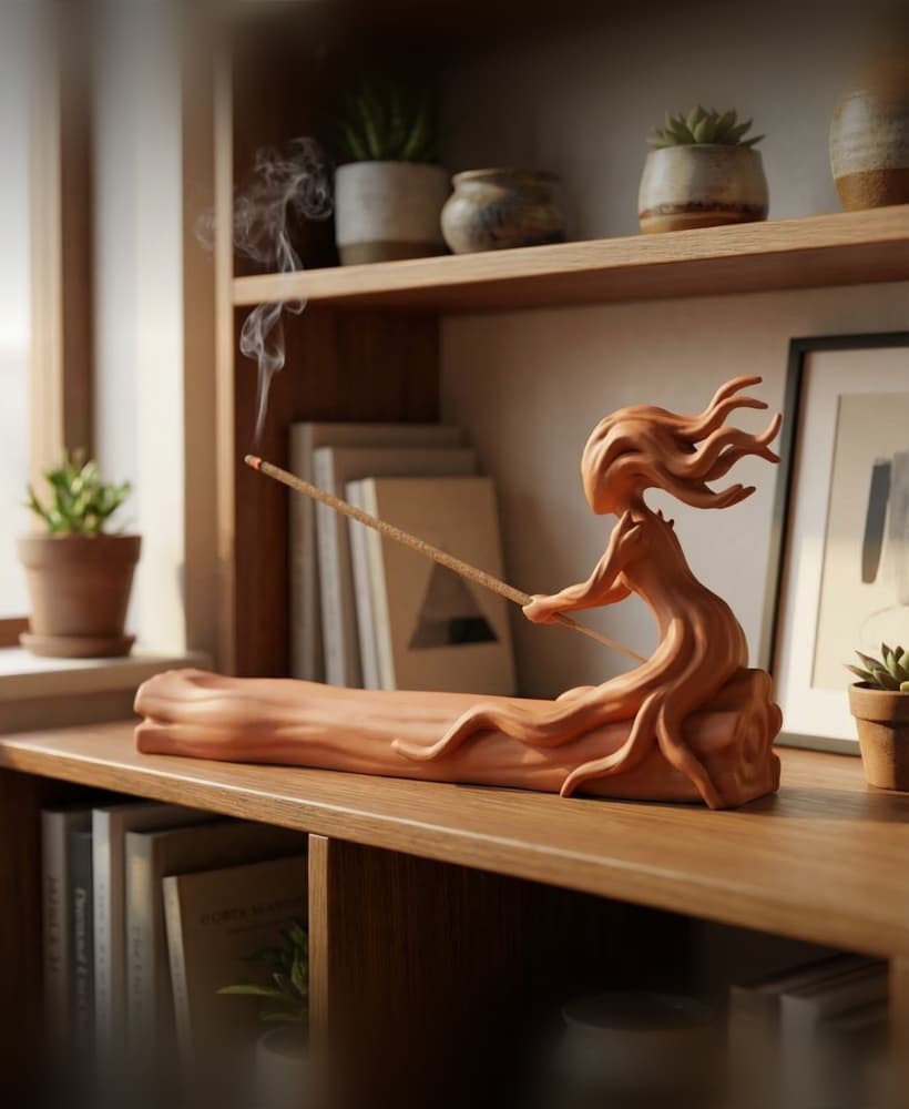 Sculptural Tree Spirit Incense Burner - Biomorphic Ash Catcher 3d model