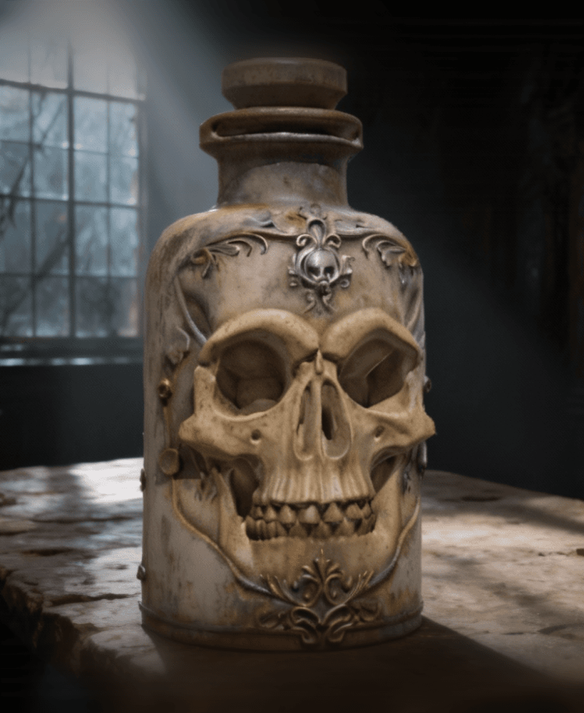 Antique Skull Apothecary Bottle 3d model