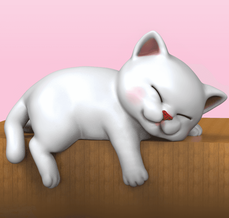 Cute Sleepy Kitten 3d model