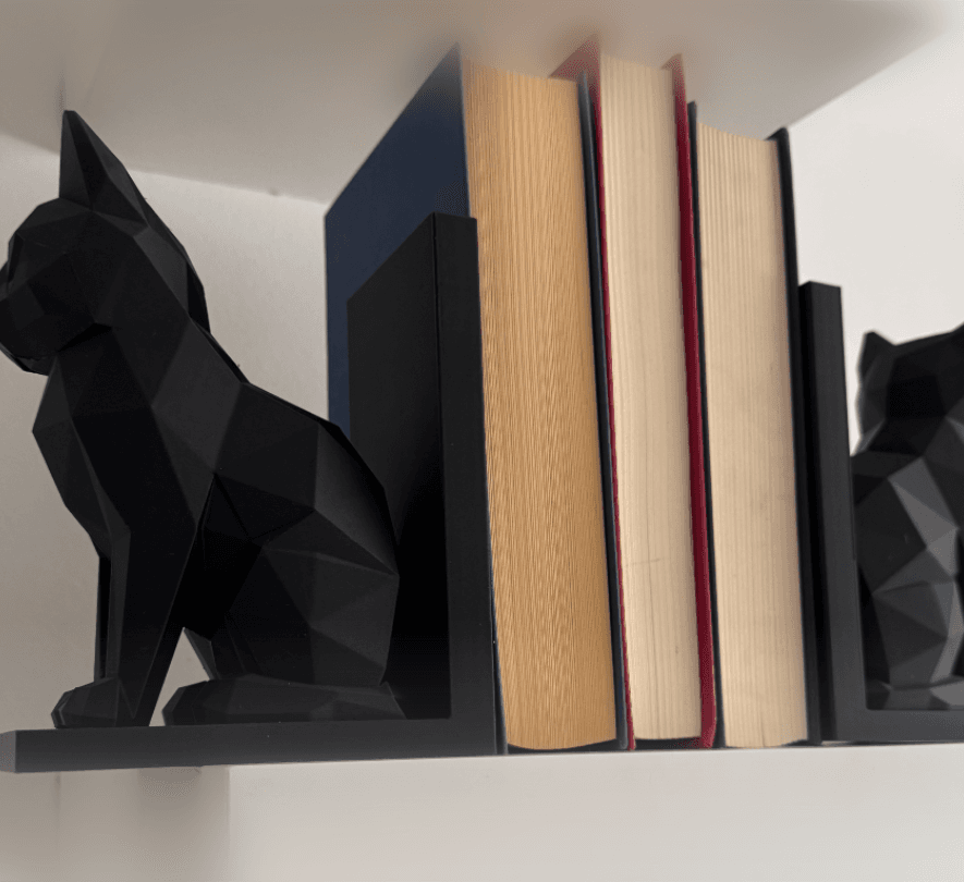 Low Poly Cat Bookend | Modern 3D Printable Decor (STL + 3MF) 3d model