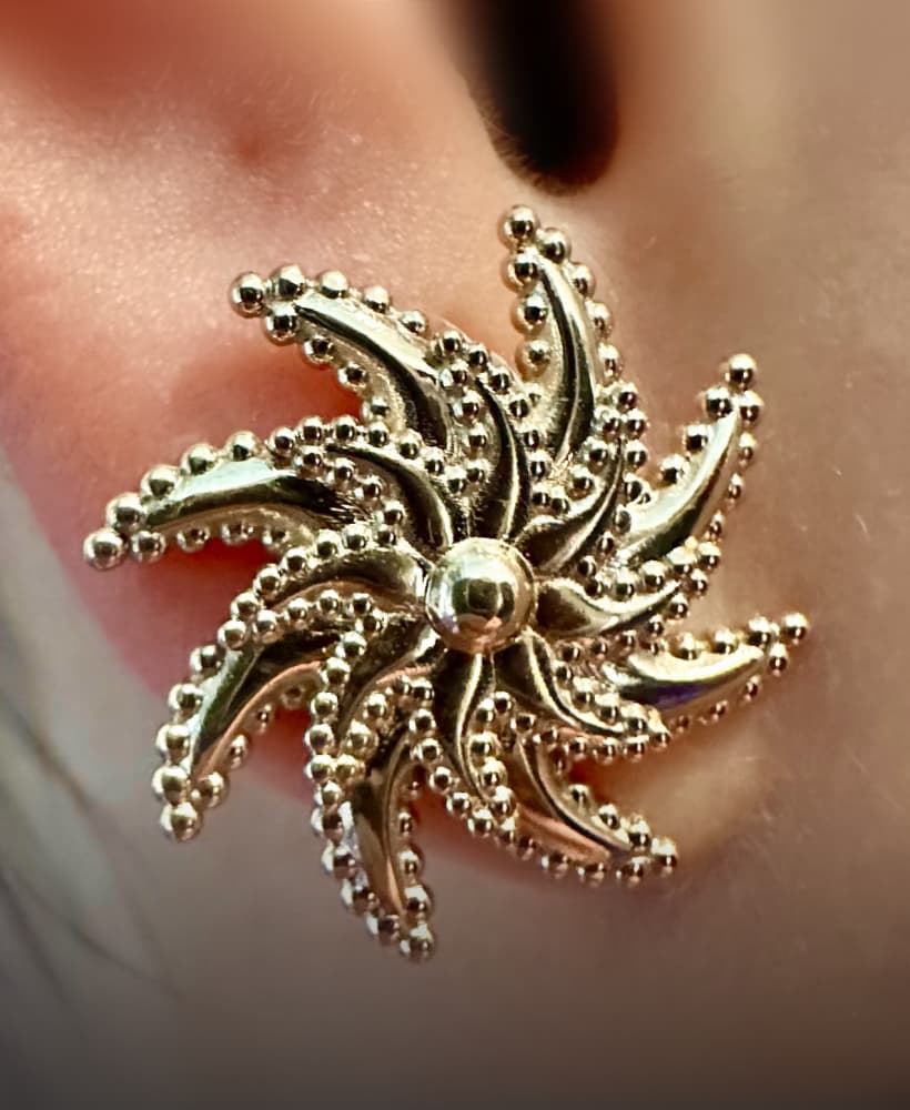 Spiral Sun Earring 3d model