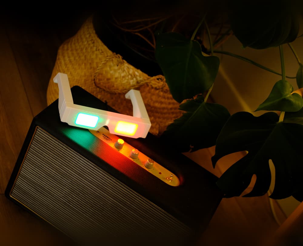 Retro 3D Glasses Lamp – Blue & Red LED Filters 3d model