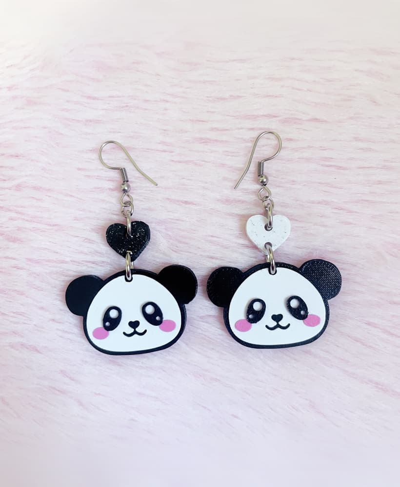 Panda Earrings 3d model