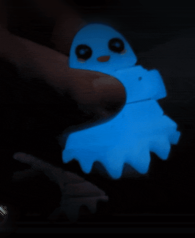 Halloween Flexi Kawaii Boo – Adorable Articulated Ghost with Kawaii Eyes 3d model