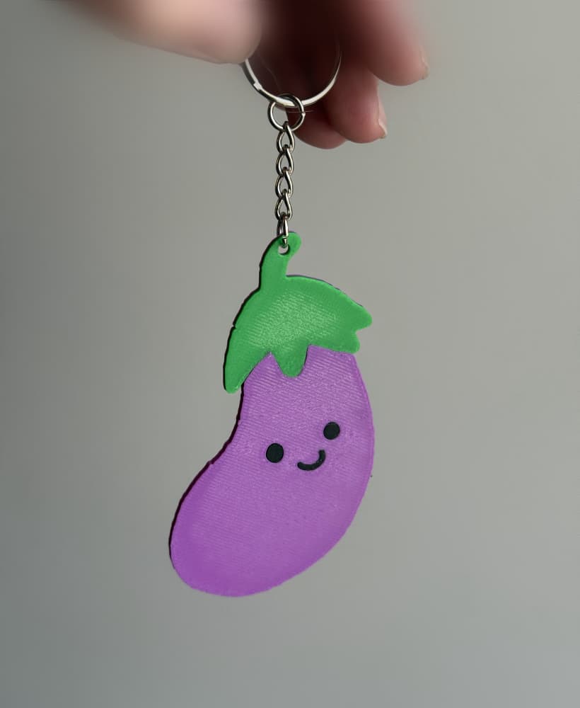 Eggplant Keychain 3d model