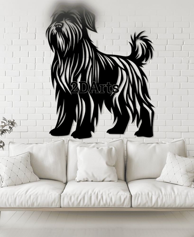Briard Dog 2D Wall Art/Window Art 3d model