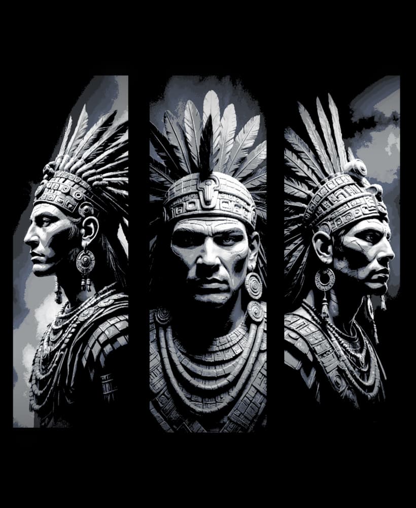 Statues of an Aztek Chief - Set of bookmarks 3d model