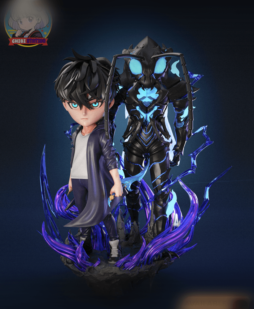 Sung Ji Woo and Beru Solo Leveling Chibi - Premium Collectible 3d model