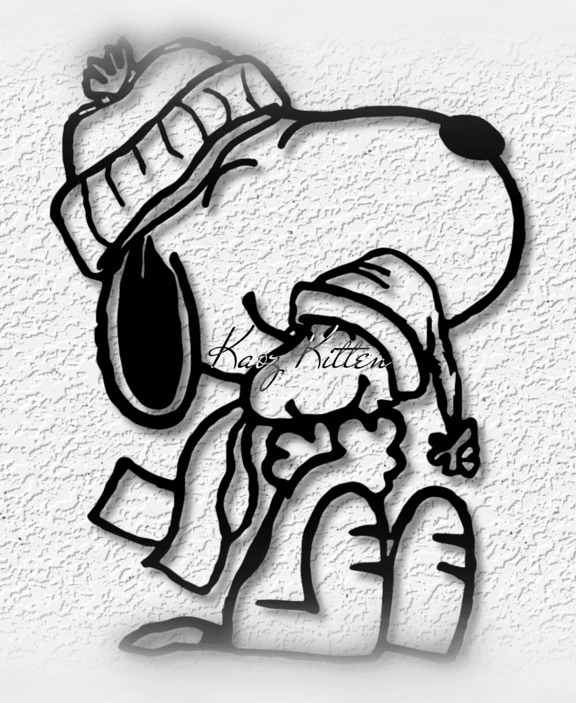 snoopy hugging woodstock wall art peanuts fanart home decor 3d model