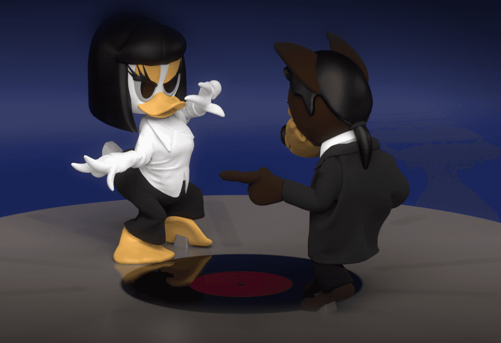 Twist Contest: Cartoon Pulp Fiction Dance Duo 3d model