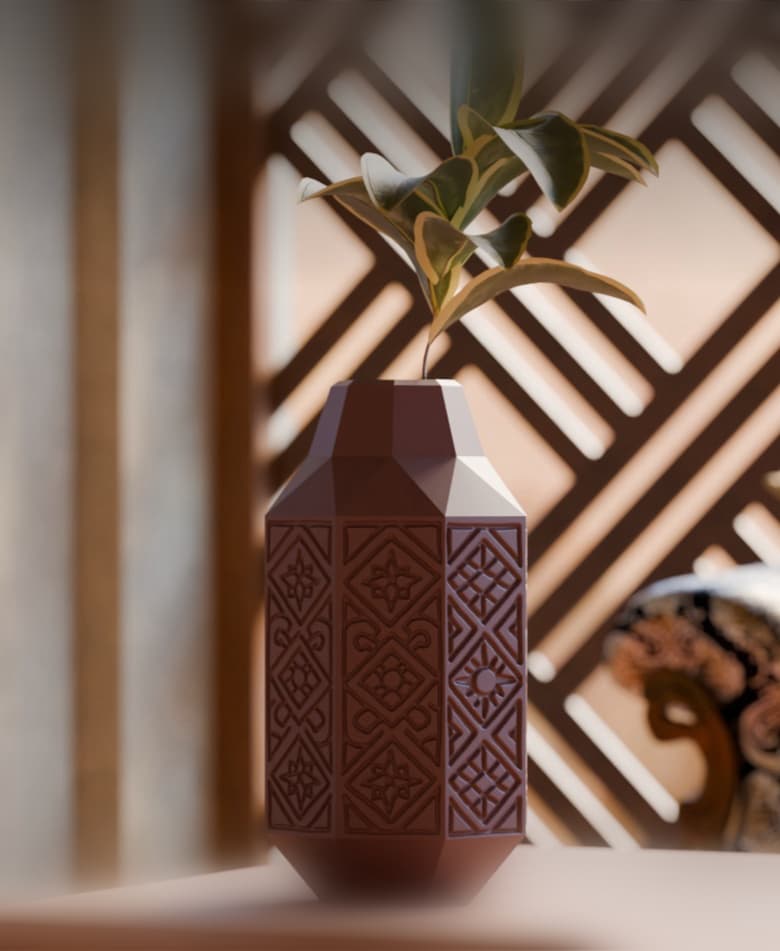 Sahara Vase - Moroccan Decor with Intricate Patterns 3d model