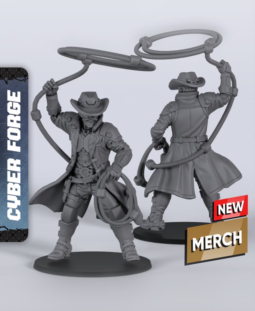 Lasso Luke - With Free Cyberpunk Warhammer - 40k Sci-Fi Gift Ideas for RPG and Wargamers 3d model