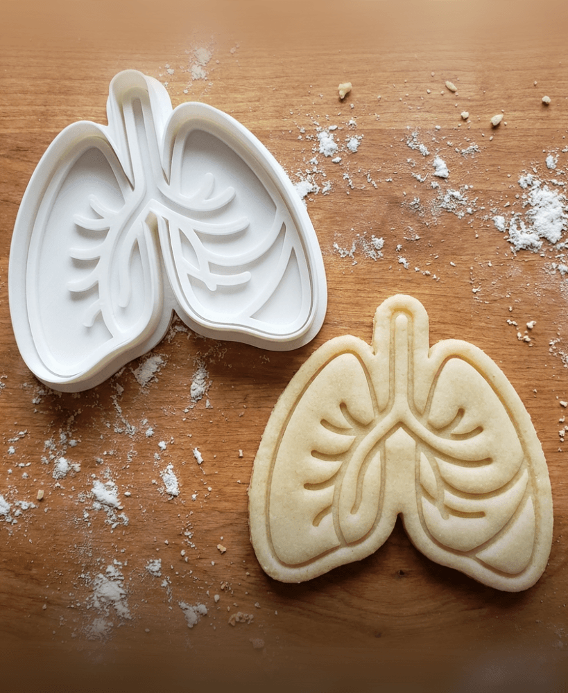 Lungs Cookie Cutter And Stamp 3d model
