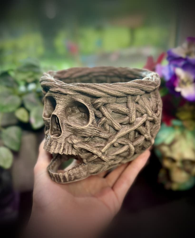 Skull weaved basket 3d model