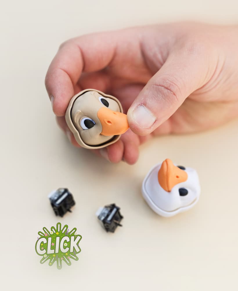 Goose Fidget Clicker Keychain, Farm Animal Desk Toy 3d model