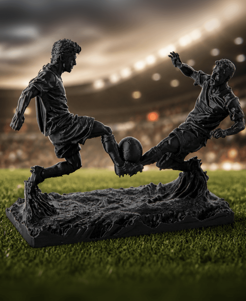 Soccer Duel Sculpture - Abstract Football Players 3d model
