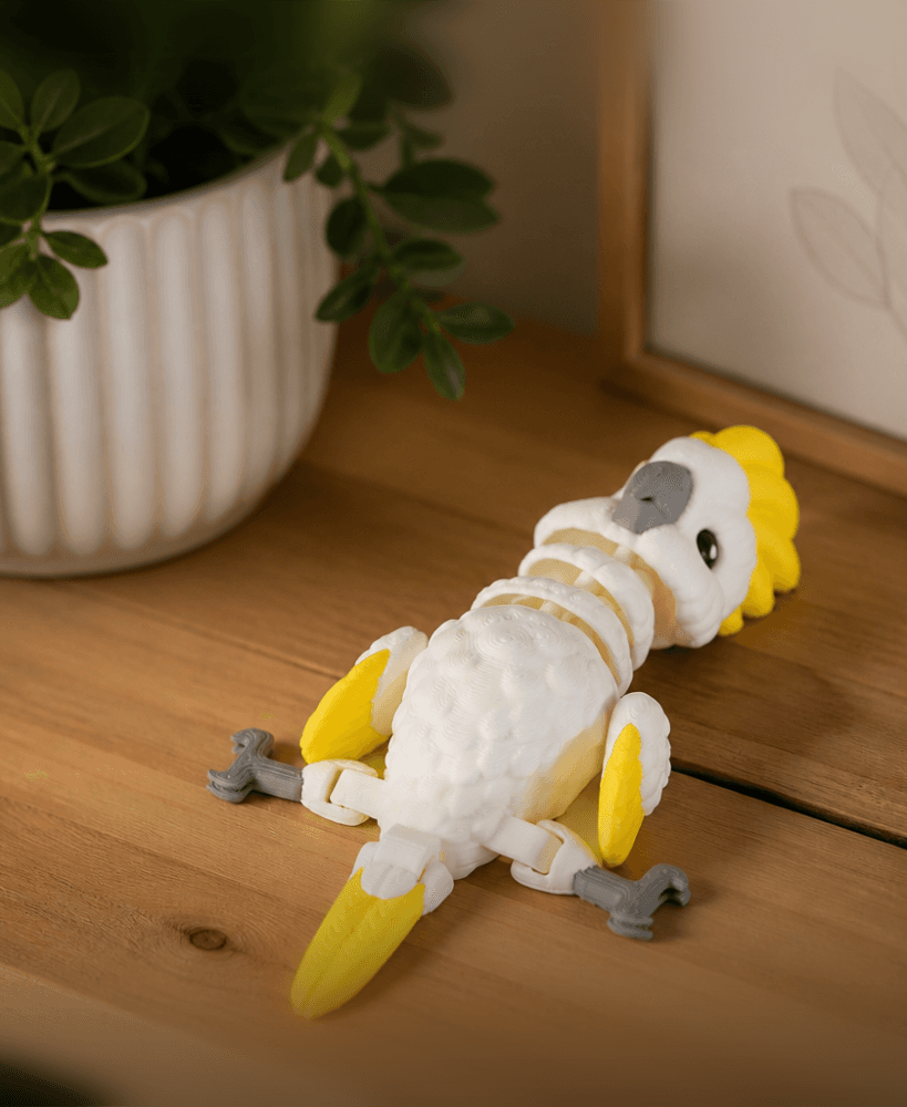 Cockatoo Flexi Toy - Articulated Bird 3d model