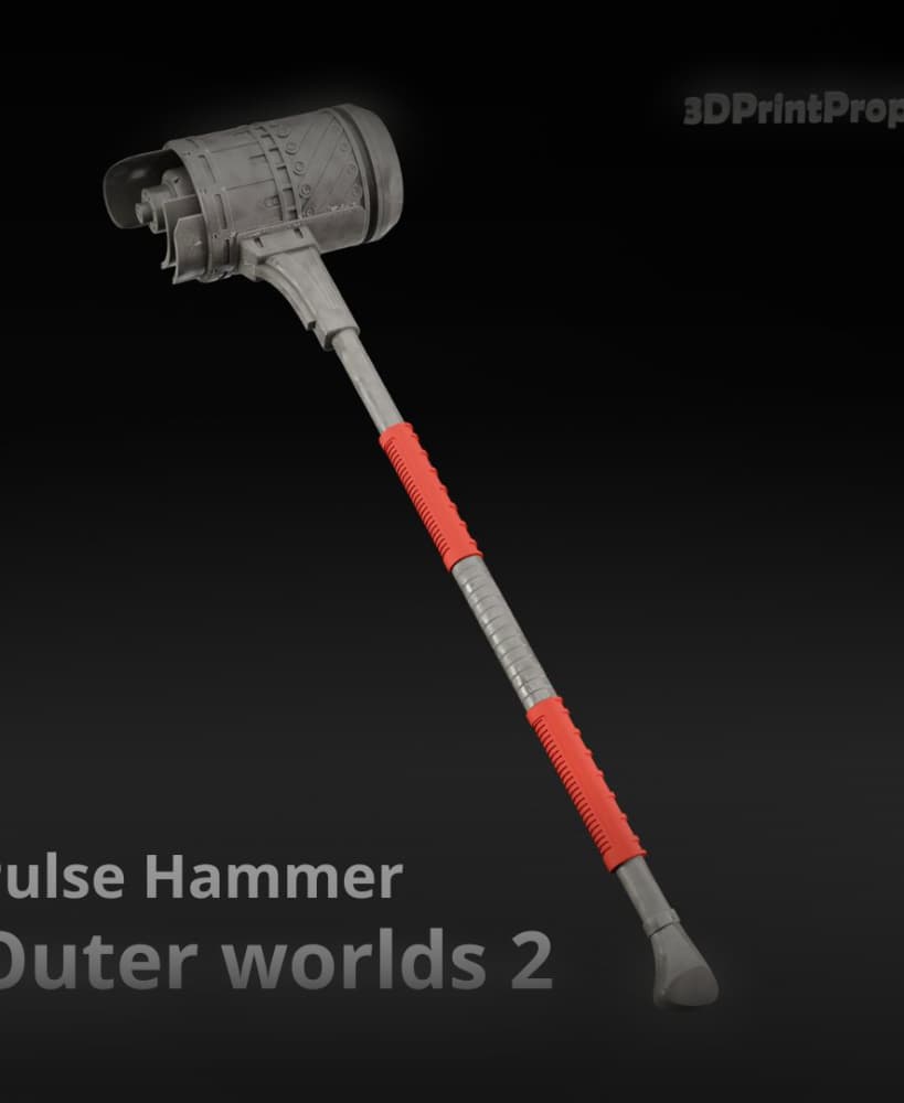 Pulse Hammer – Outer Worlds 2 – Cosplay Weapon – Life-Size Split Parts FDM Ready 3d model