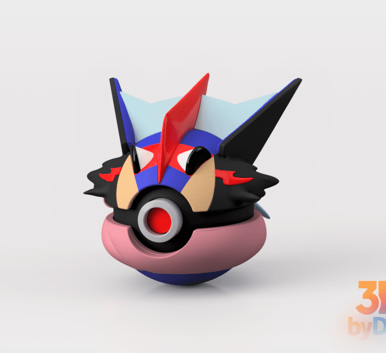 Ash-Greninja Poke Ball 3d model