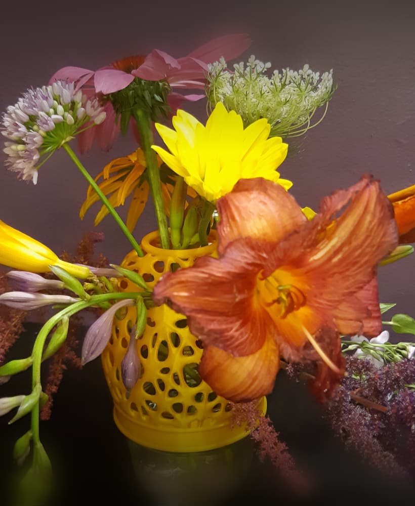 The Wildflower Mason Jar Vase - Support Free 3d model