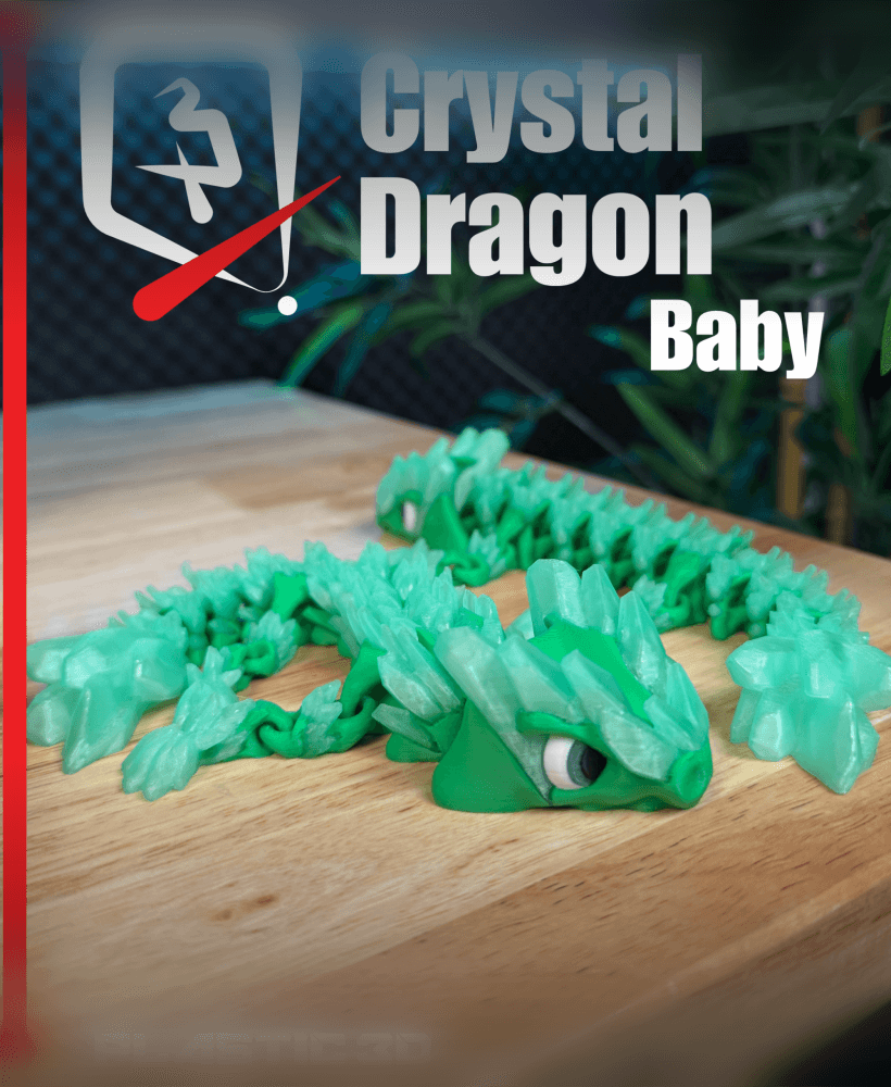 Baby Articulated Crystal Dragon 3d model
