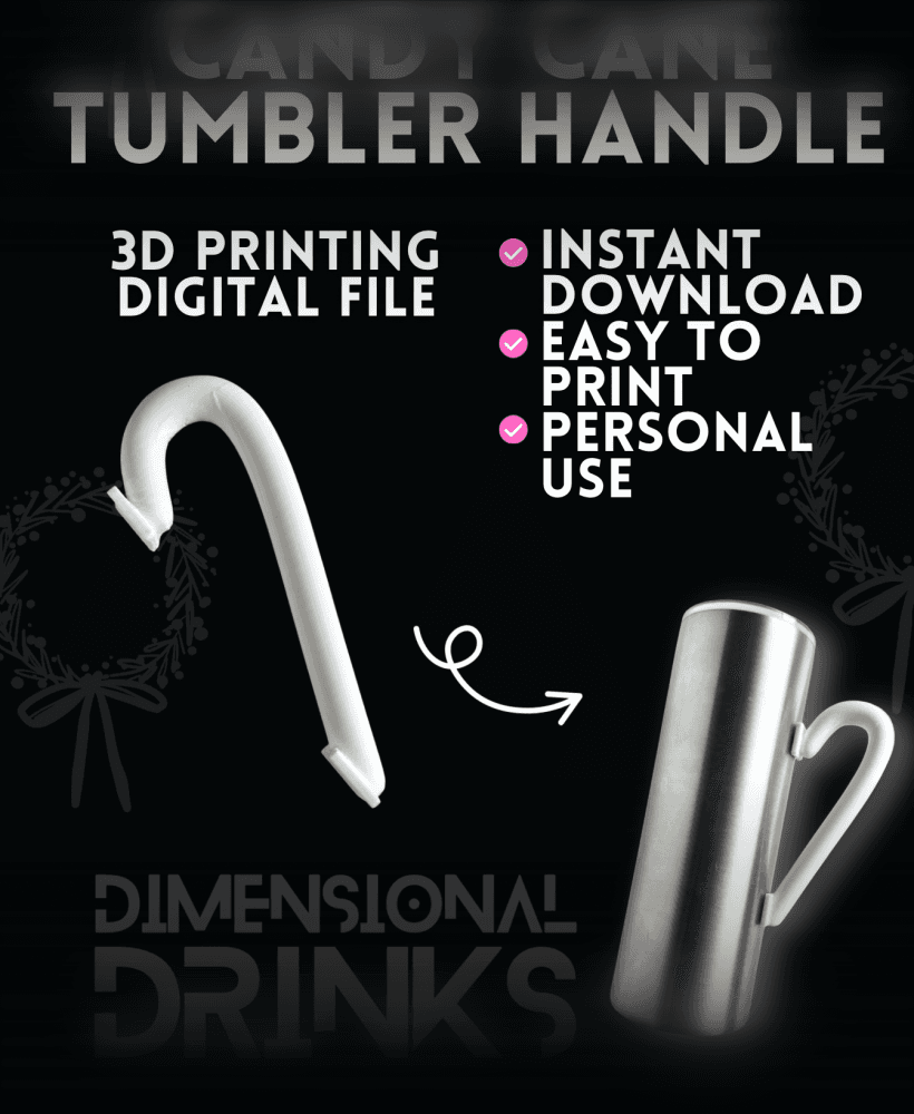 Candy Cane 3D Tumbler Handle 3d model