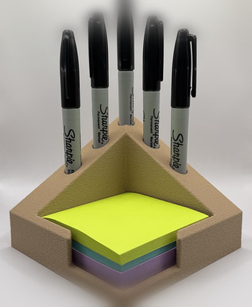 Post-It Sticky Note Sharpie Marker Holder 3d model