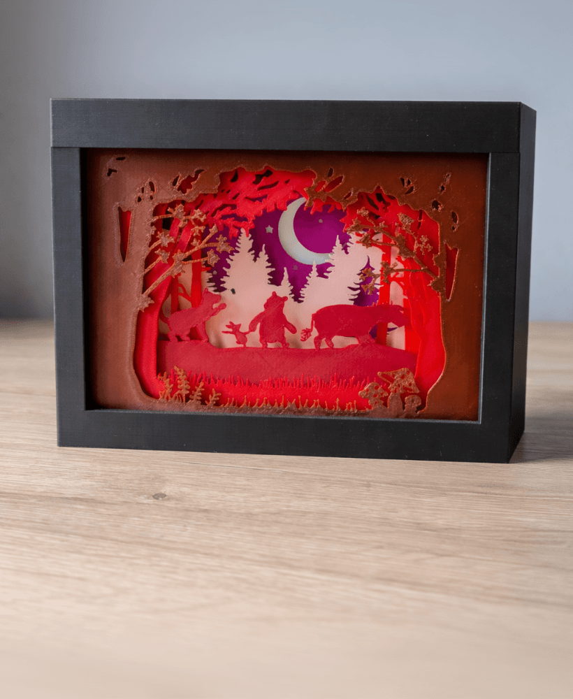Winnie The Pooh - Moonlit Forest Walk Shadow Box 3d model