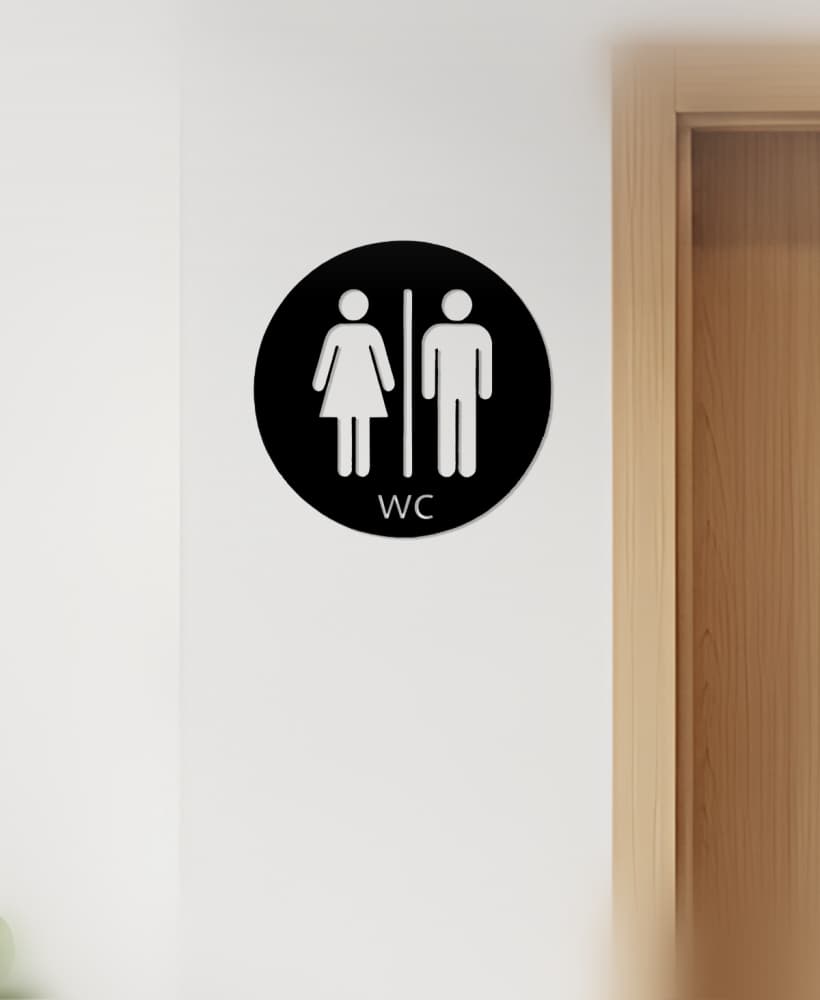 WC, Toilet Sign, Restroom 3d model