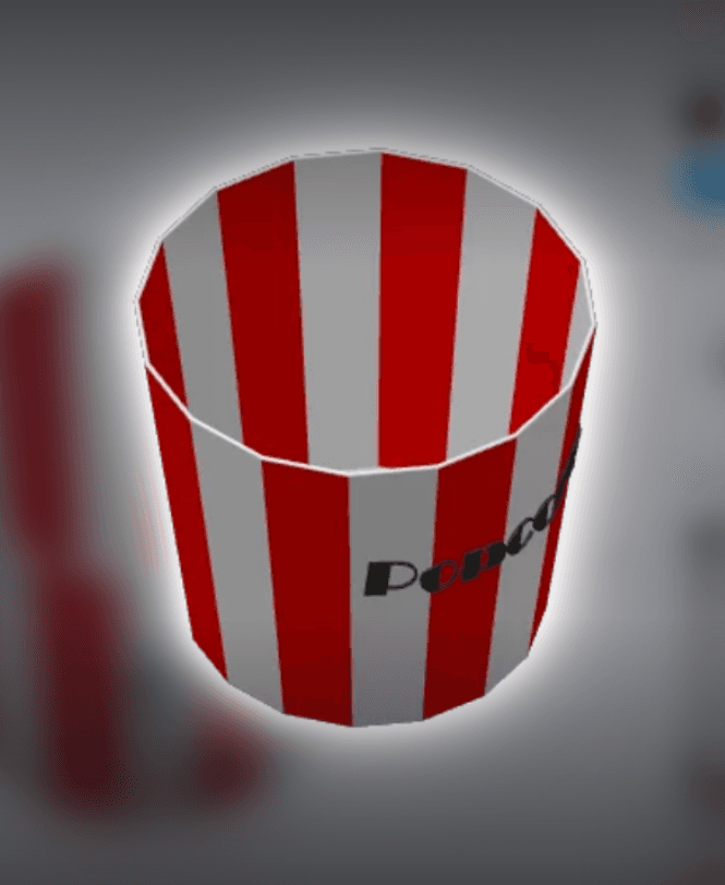Striped Popcorn Bucket 3d model