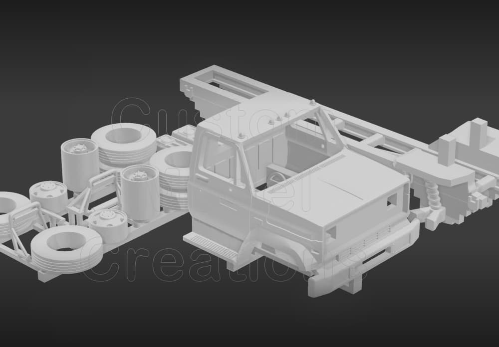 GMC Chevrolet C 6000 2 Door with Chassis Kit 1/87 Scale 3d model