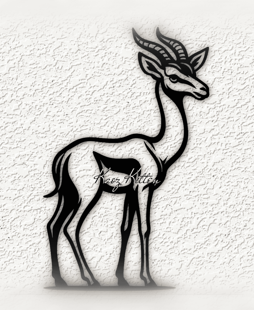 gazelle antelope wall art home decor 3d model