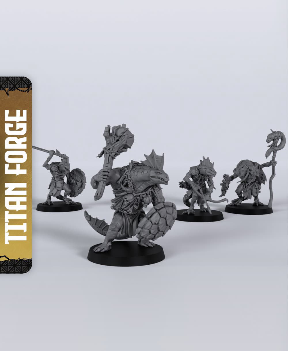 Lizardfolk - With Free Dragon - 5e DnD Inspired for RPG and Wargamers 3d model