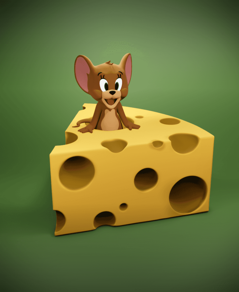 Jerry (Tom & Jerry) Cheese Bank 3d model