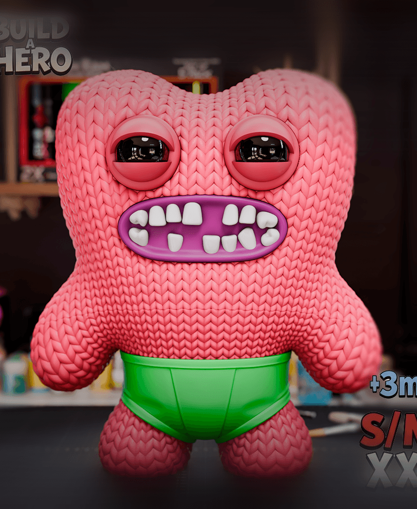 Knitted Fuggler – Funny Ugly Monster 3D Printable Toy Figure STL 3d model